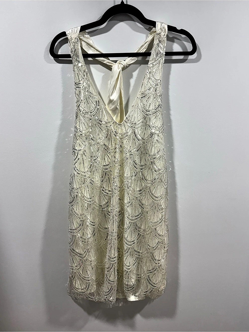 12th Tribe Gatsby style Sequin Tie-Back Dress size L NWT